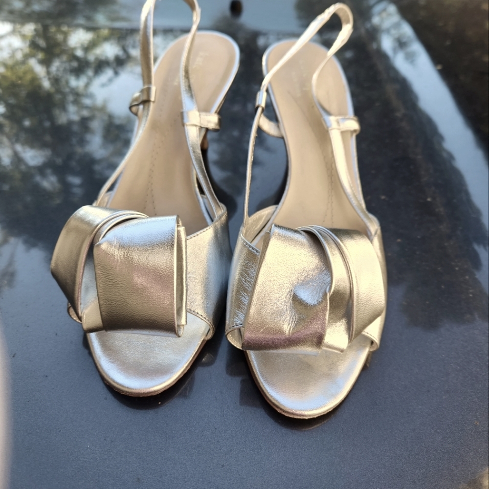 Silver kitten heels